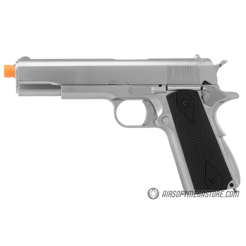 WE Tech 1911 MEU Airsoft Gas Blowback Pistol w/ Classic Grips - SILVER