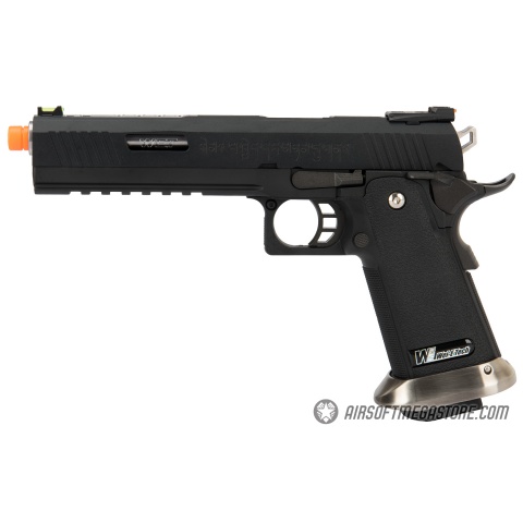 WE Tech 1911 Hi-Capa T-Rex Competition Gas Blowback Airsoft Pistol w/ Sight Mount & Top Ports [Tibetan Version] - BLACK / SILVER