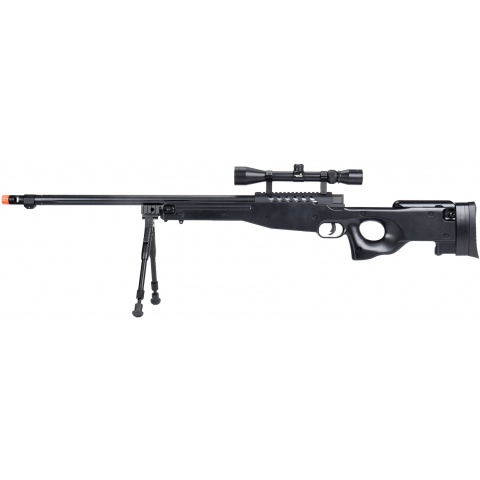 WellFire MB15 L96 Bolt Action Airsoft Sniper Rifle w/ Scope & Bipod - BLACK