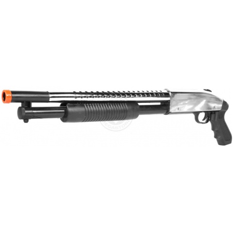 CYMA P788S Pump Action Airsoft Spring Shotgun (Color: Chrome)