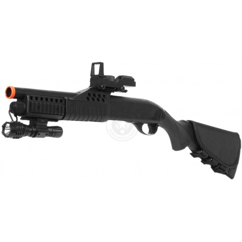 AGM Airsoft Shell-Fed Pump Action Shotgun w/ Flashlight and Full Stock