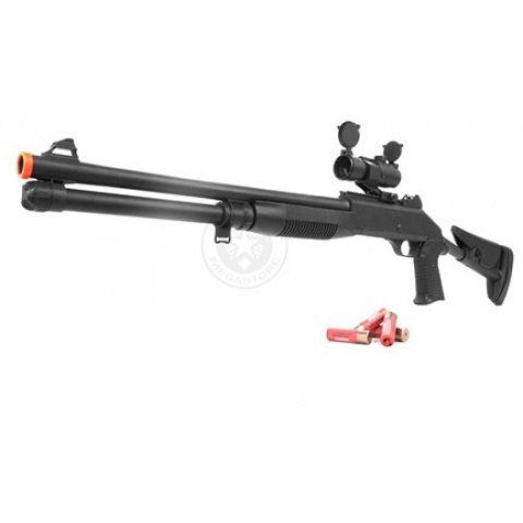 AGM Airsoft FULL SIZE M1014 Retractable Stock Shotgun w/ Red Dot