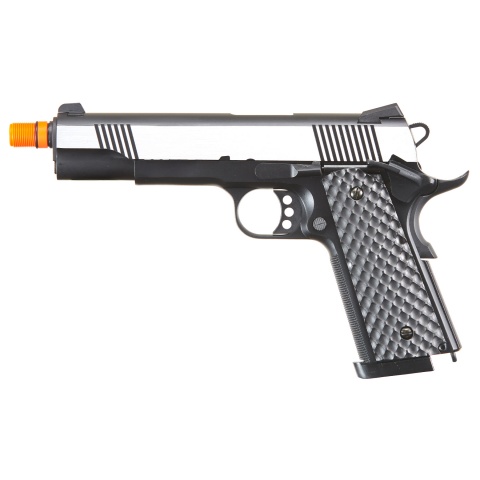 Raven Airsoft MEU Gas Blowback Pistol - Black & Silver