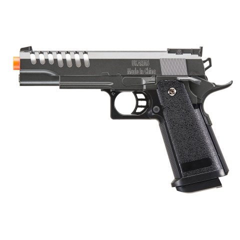 UK Arms 2011 Alloy Series Spring Airsoft Pistol w/ Wavey Stippling (Color: Silver Gray)