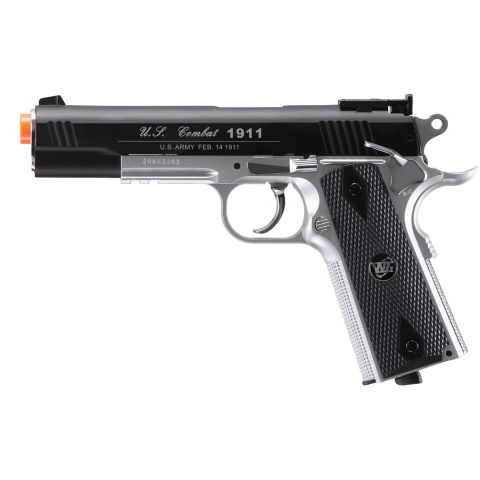 Win Gun Sport 1911 CO2 Non-Blowback Airsoft Pistol w/ Accessory Rail (Color: Black / Silver)