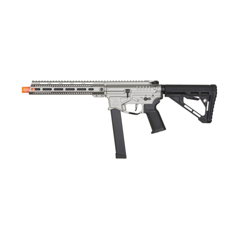 Zion Arms R&D Precision Licensed PW9 Mod 1 Long Rail Airsoft Rifle with Delta Stock (Color: Grey)